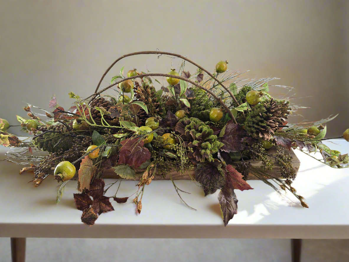 Pomegranates and Pinecones Table Piece