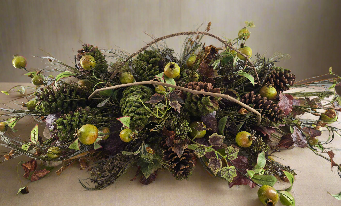 Pomegranates and Pinecones Table Piece